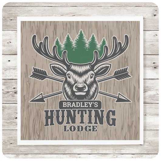 Deer Elk Hunter ADD-NAAM Bow Hunting Lodge Cabin Servet