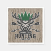 Deer Elk Hunter ADD-NAAM Bow Hunting Lodge Cabin Servet (Voorkant)