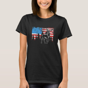 Deer Elk Hunting American Flag Usa Pro Hunter Us H T-shirt