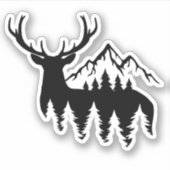 Deer Elk Hunting Outdoor Die Cut Sticker (Voorkant)
