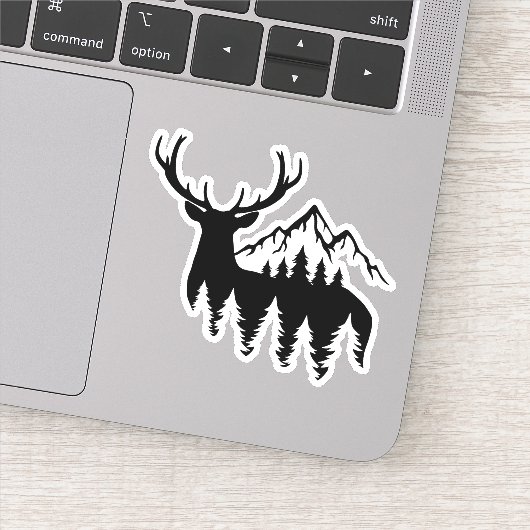 Deer Elk Hunting Outdoor Die Cut Sticker (Detail)