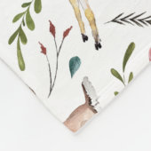 Deer en bloemen op maat gesneden babydeken fleece deken (Hoek)