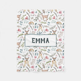 Deer en bloemen op maat gesneden babydeken fleece deken