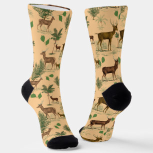 deer en bomen sokken