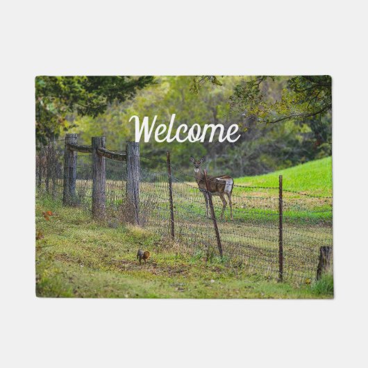 Deer en een eekhoorn met deuut deurmat (Voorkant)
