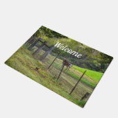 Deer en een eekhoorn met deuut deurmat (Schuin)
