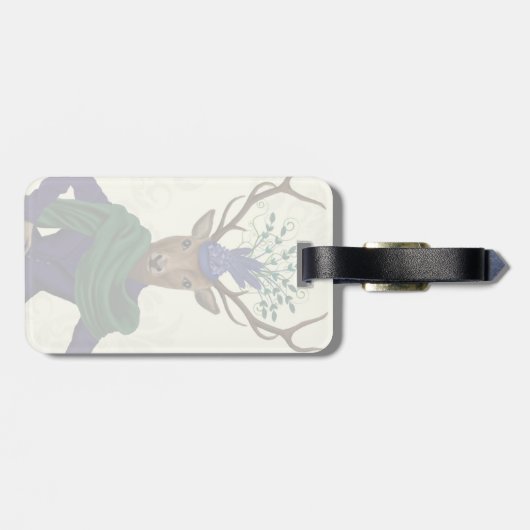 Deer en Fascinator 2 Bagagelabel (Achterkant horizontaal)