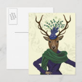 Deer en Fascinator 2 Briefkaart (Voorkant / Achterkant)