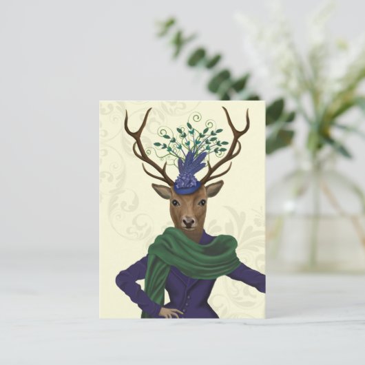 Deer en Fascinator 2 Briefkaart (Staand voorkant)