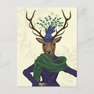 Deer en Fascinator 2 Briefkaart