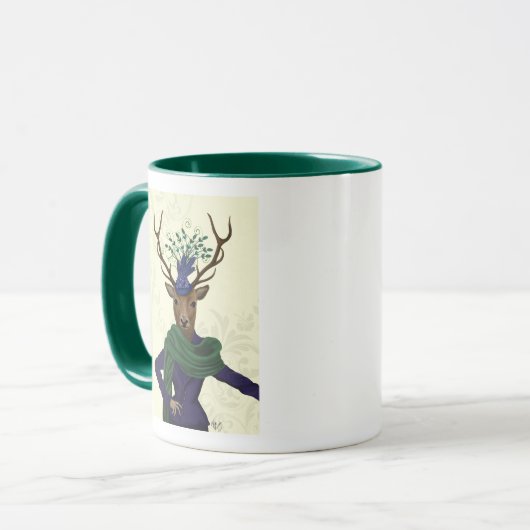 Deer en Fascinator 2 Mok (Voorkant links)