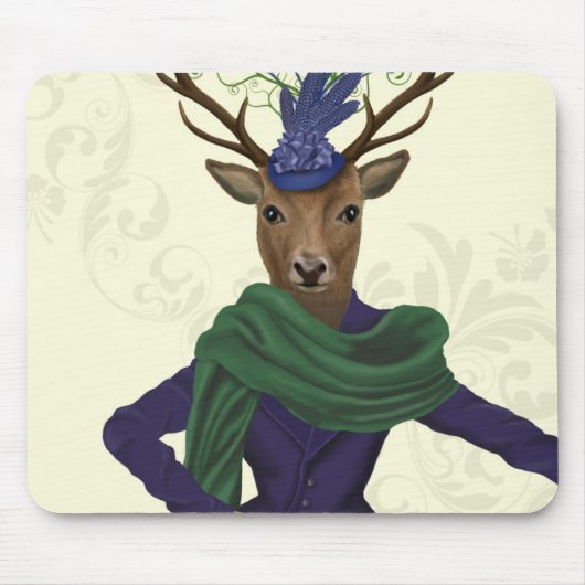 Deer en Fascinator 2 Muismat (Voorkant)