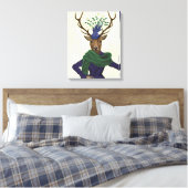 Deer en Fascinator Canvas Afdruk (Insitu (Slaapkamer))