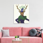Deer en Fascinator Canvas Afdruk (Insitu (Woonkamer))