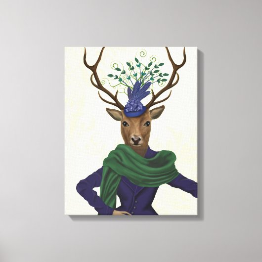 Deer en Fascinator Canvas Afdruk (Voorkant)