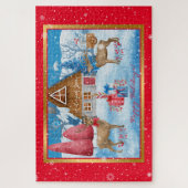 Deer en Gifts op Vakantie Aanpassen Legpuzzel (Verticaal)