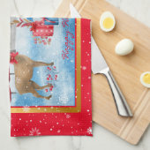 Deer en Gifts op Vakantie Aanpassen Theedoek (Quarter Fold)