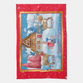 Deer en Gifts op Vakantie Aanpassen Theedoek (Verticaal)