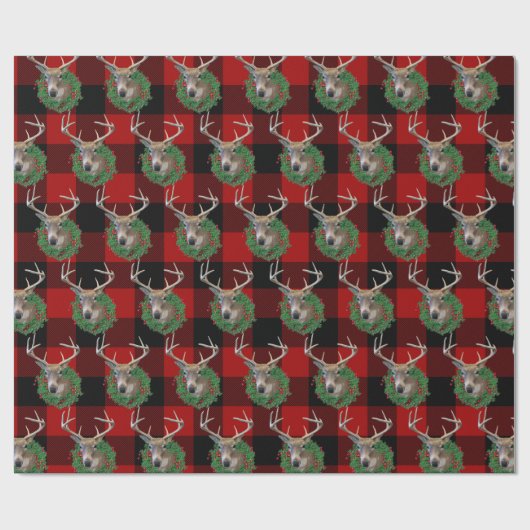 Deer en kerstmis op Pset Cadeaupapier (Vlak)