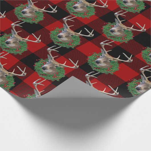 Deer en kerstmis op Pset Cadeaupapier (Hoek)