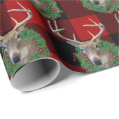 Deer en kerstmis op Pset Cadeaupapier (Rol Hoek)