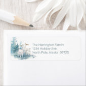 Deer en Pine Trees in Pastels Etiket (Insitu)