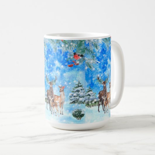 Deer en Robin Winter Wonderland Koffiemok (Voorkant rechts)