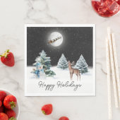 Deer en Santa Claus Sleigh Servet (Insitu)