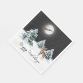 Deer en Santa Claus Sleigh Servet (Hoek)