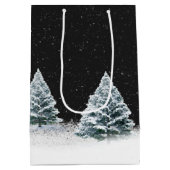 Deer en Santa in Sleigh Medium Cadeauzakje (Achterkant)