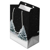 Deer en Santa in Sleigh Medium Cadeauzakje (Achterkant Gekanteld)