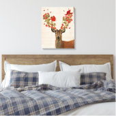 Deer en Tortelduifjes Canvas Afdruk (Insitu (Slaapkamer))