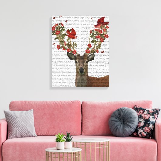 Deer en Tortelduifjes Canvas Afdruk (Insitu (Woonkamer))