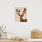 Deer en Tortelduifjes Poster (Keuken)