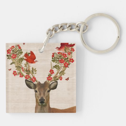 Deer en Tortelduifjes Sleutelhanger (Achterkant)