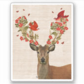 Deer en Tortelduifjes Sticker (Voorkant)