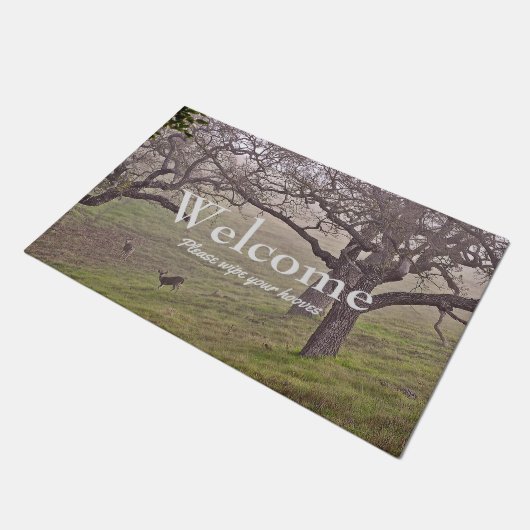 Deer en Trees Deurmat (Schuin)