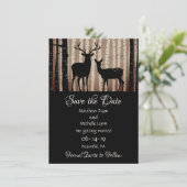 Deer en Trees Rustic Autumn Woodland Wedding Save The Date (Staand voorkant)