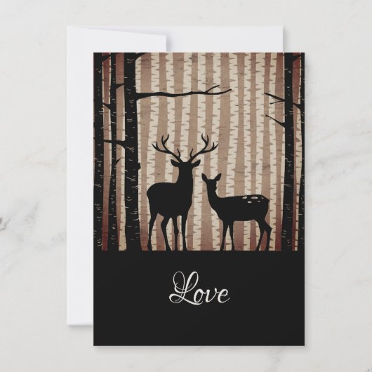 Deer en Trees Rustic Autumn Woodland Wedding Save The Date (Achterkant)