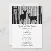 Deer en Trees Rustic Winter Woodland Wedding Kaart (Voorkant)