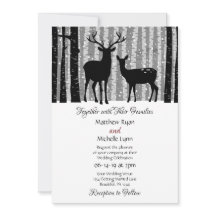 Deer en Trees Rustic Winter Woodland Wedding