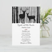 Deer en Trees Rustic Winter Woodland Wedding Kaart (Staand voorkant)