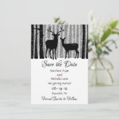Deer en Trees Rustic Winter Woodland Wedding Save The Date (Staand voorkant)