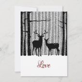 Deer en Trees Rustic Winter Woodland Wedding Save The Date (Achterkant)