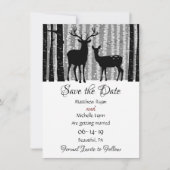 Deer en Trees Rustic Winter Woodland Wedding Save The Date (Voorkant)