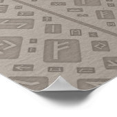 Deer en Vegvisir - Viking Navigation Compass Poster (Hoek)