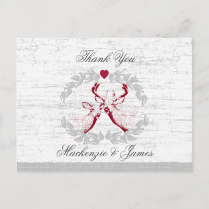 Deer en Wreath Birch Blik Bedankt Briefkaart