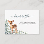 Deer Eucalyptus Greenery Luier Raffle Baby shower Informatiekaartje (Voorkant)