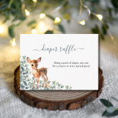Deer Eucalyptus Greenery Luier Raffle Baby shower Informatiekaartje