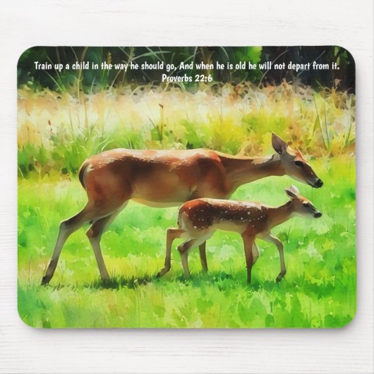 Deer Faith Bible Verse Proverbs Mouse Pad Muismat (Voorkant)
